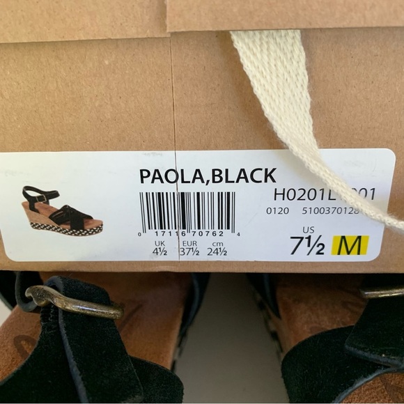 Zodiac Women’s Paola Black Leather Wedge Espadrilles Sandals US 7.5 M - Picture 8 of 8